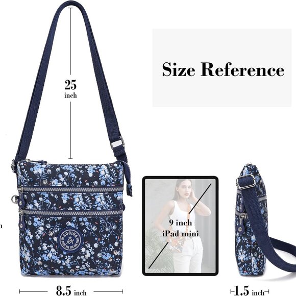 Nylon Crossbody Bags for Women Multi Pocket Small Cross Body Purse Lightweight T - Picture 4 of 6